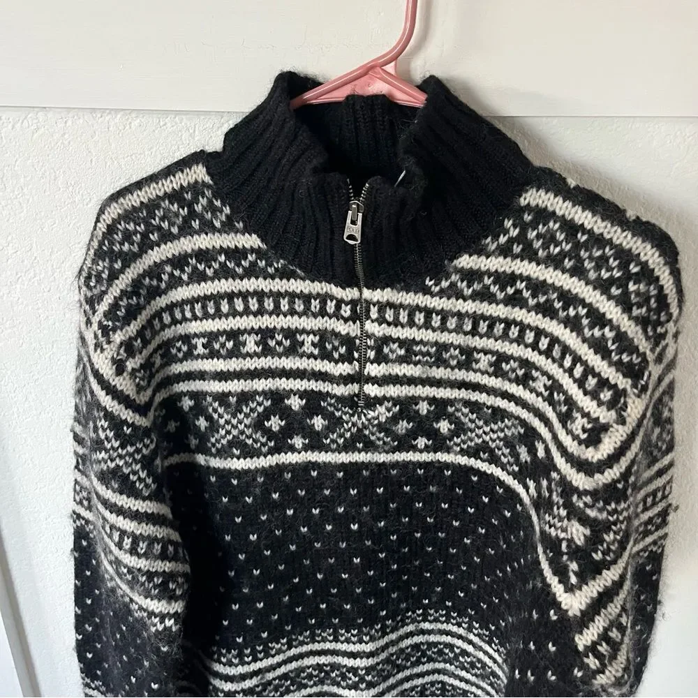 Polo Sport Vintage Men's Large Wool Knit Quarter-zip Sweater